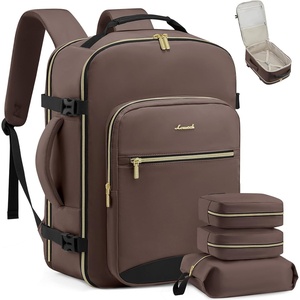 image:imageLOVEVOOK 40L Travel Backpack Flight Approved Carry on Backpack3 Packing CubesWaterproof Personal Item Travel BagTSA Carry on Luggage Suitcase Travel EssentialsGifts for Women amp Menfits 17 LaptopDark Coffee  Black