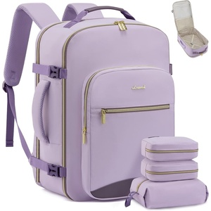 image:imageLOVEVOOK 40L Travel Backpack Flight Approved Carry on Backpack3 Packing CubesWaterproof Personal Item Travel BagTSA Carry on Luggage Suitcase Travel EssentialsGifts for Women amp Menfits 17 LaptopLight Purple  Phlox
