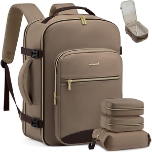 image:imageLOVEVOOK 40L Travel Backpack Flight Approved Carry on Backpack3 Packing CubesWaterproof Personal Item Travel BagTSA Carry on Luggage Suitcase Travel EssentialsGifts for Women amp Menfits 17 LaptopGrayishbrown  Dark Brown