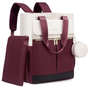 image:imageLOVEVOOK Diaper Bag BackpackTote Bag with Insulated Pockets Changing Pad  Diaper Tote BagChanging PadLarge BagPacifier CaseAntiTheft156 Inch Laptop Backpack for WomenRedwhite