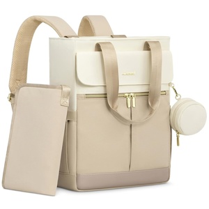 image:imageLOVEVOOK Diaper Bag BackpackTote Bag with Insulated Pockets Changing Pad  Diaper Tote BagChanging PadLarge BagPacifier CaseAntiTheft156 Inch Laptop Backpack for WomenNude Pink and White