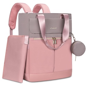 image:imageLOVEVOOK Diaper Bag BackpackTote Bag with Insulated Pockets Changing Pad  Diaper Tote BagChanging PadLarge BagPacifier CaseAntiTheft156 Inch Laptop Backpack for WomenPinkgray