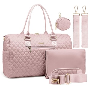 image:imageLOVEVOOK Diaper Bag Tote with Pacifier Case and Changing Pad Large Capacity Mommy Bag for Hospital and Weekender Travel Functional Baby Bag Newborn Baby Essential PinkPink