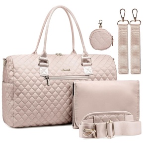 image:imageLOVEVOOK Diaper Bag Tote with Pacifier Case and Changing Pad Large Capacity Mommy Bag for Hospital and Weekender Travel Functional Baby Bag Newborn Baby Essential PinkNude Pink