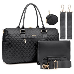 image:imageLOVEVOOK Diaper Bag Tote with Pacifier Case and Changing Pad Large Capacity Mommy Bag for Hospital and Weekender Travel Functional Baby Bag Newborn Baby Essential PinkBlack
