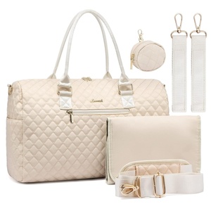 image:imageLOVEVOOK Diaper Bag Tote with Pacifier Case and Changing Pad Large Capacity Mommy Bag for Hospital and Weekender Travel Functional Baby Bag Newborn Baby Essential PinkBeige