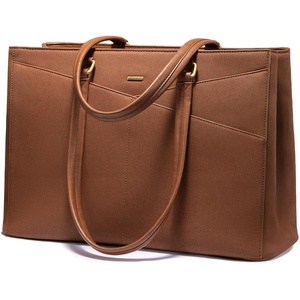 image:imageLOVEVOOK Laptop Tote Bag for Women 156 Inch Waterproof Leather Computer Bags Business Office Work Briefcase Black  Fits 156 Inch Laptop Waterproof Front Pocket Shoulder Strap Large Purse for Business Office Work BlackSuede Brown