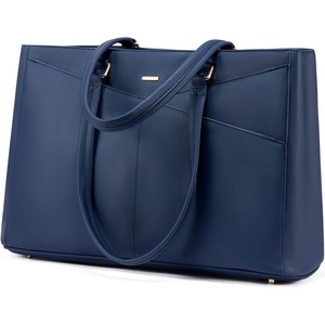 image:imageLOVEVOOK Laptop Tote Bag for Women 156 Inch Waterproof Leather Computer Bags Business Office Work Briefcase Black  Fits 156 Inch Laptop Waterproof Front Pocket Shoulder Strap Large Purse for Business Office Work BlackNavy Blue 156 Inch