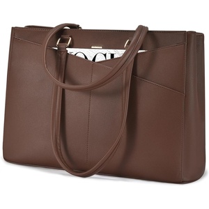 image:imageLOVEVOOK Laptop Tote Bag for Women 156 Inch Waterproof Leather Computer Bags Business Office Work Briefcase Black  Fits 156 Inch Laptop Waterproof Front Pocket Shoulder Strap Large Purse for Business Office Work BlackChocolate 156 Inch
