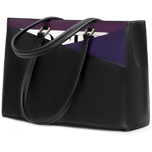 image:imageLOVEVOOK Laptop Tote Bag for Women 156 Inch Waterproof Leather Computer Bags Business Office Work Briefcase Black  Fits 156 Inch Laptop Waterproof Front Pocket Shoulder Strap Large Purse for Business Office Work BlackBlackPurpleBlue 156 Inch