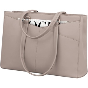 image:imageLOVEVOOK Laptop Tote Bag for Women 156 Inch Waterproof Leather Computer Bags Business Office Work Briefcase Black  Fits 156 Inch Laptop Waterproof Front Pocket Shoulder Strap Large Purse for Business Office Work BlackMilk Gray Purple 156 Inch