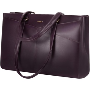 image:imageLOVEVOOK Laptop Tote Bag for Women 156 Inch Waterproof Leather Computer Bags Business Office Work Briefcase Black  Fits 156 Inch Laptop Waterproof Front Pocket Shoulder Strap Large Purse for Business Office Work BlackMulberries Purple 156 Inch