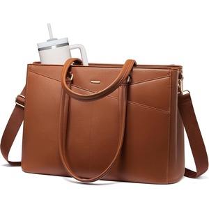 image:imageLOVEVOOK Laptop Tote Bag for Women 156 Inch Waterproof Leather Computer Bags Business Office Work Briefcase Black  Fits 156 Inch Laptop Waterproof Front Pocket Shoulder Strap Large Purse for Business Office Work BlackBrown