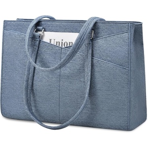 image:imageLOVEVOOK Laptop Tote Bag for Women 156 Inch Waterproof Leather Computer Bags Business Office Work Briefcase Black  Fits 156 Inch Laptop Waterproof Front Pocket Shoulder Strap Large Purse for Business Office Work BlackLeather Denim Blue 156 Inch