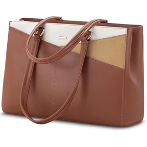 image:imageLOVEVOOK Laptop Tote Bag for Women 156 Inch Waterproof Leather Computer Bags Business Office Work Briefcase Black  Fits 156 Inch Laptop Waterproof Front Pocket Shoulder Strap Large Purse for Business Office Work BlackBrownApricotBeige 156 Inch