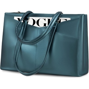 image:imageLOVEVOOK Laptop Tote Bag for Women 156 Inch Waterproof Leather Computer Bags Business Office Work Briefcase Black  Fits 156 Inch Laptop Waterproof Front Pocket Shoulder Strap Large Purse for Business Office Work BlackPearl Green 156 Inch
