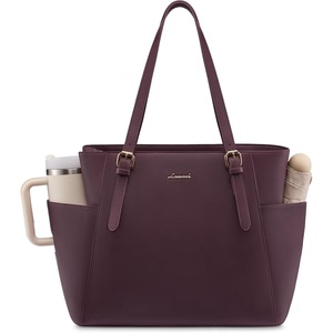 image:imageLOVEVOOK Laptop Tote Bag for WomenLeather Work Computer Briefcase Bag  Large Cup Holder156 Inch Work ToteProfessional BriefcaseTeacher Commuter Shoulder BagOfficeTravelGiftPurple