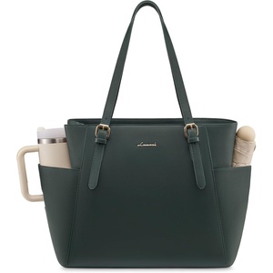 image:imageLOVEVOOK Laptop Tote Bag for WomenLeather Work Computer Briefcase Bag  Large Cup Holder156 Inch Work ToteProfessional BriefcaseTeacher Commuter Shoulder BagOfficeTravelGiftGreen