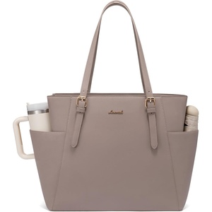 image:imageLOVEVOOK Laptop Tote Bag for WomenLeather Work Computer Briefcase Bag  Large Cup Holder156 Inch Work ToteProfessional BriefcaseTeacher Commuter Shoulder BagOfficeTravelGiftNude Color