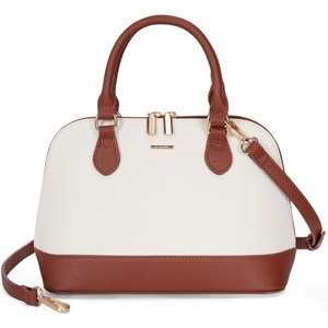image:imageLOVEVOOK Purse for Women Crossbody Dome Satchel Handbag with Double ZipBeigebrown