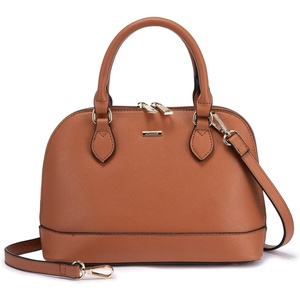 image:imageLOVEVOOK Purse for Women Crossbody Dome Satchel Handbag with Double ZipBrown