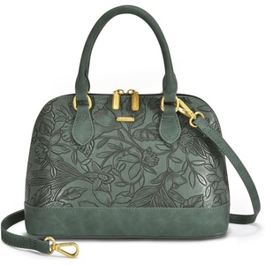 image:imageLOVEVOOK Purse for Women Crossbody Dome Satchel Handbag with Double ZipFlowergreen