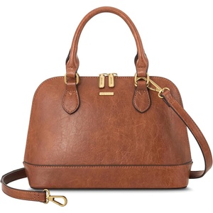 image:imageLOVEVOOK Purse for Women Crossbody Dome Satchel Handbag with Double ZipVintage Brown