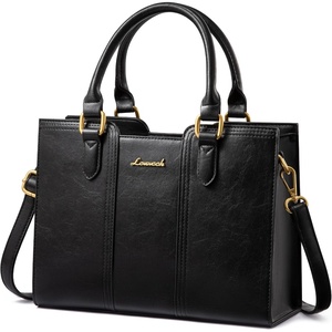 image:imageLOVEVOOK Purse for Women Vintage Leather Shoulder Handbag Small Ladies Satchel Tote Purse Top Handle Crossbody Bag for WorkBlack
