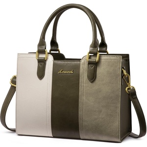 image:imageLOVEVOOK Purse for Women Vintage Leather Shoulder Handbag Small Ladies Satchel Tote Purse Top Handle Crossbody Bag for WorkOlive Greenlight Greenbeige