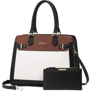 image:imageLOVEVOOK Purses and Handbags for Women Tote Shoulder Bag Satchel Purse and PU Leather Top Handle for ladiesBlackwhitebrown