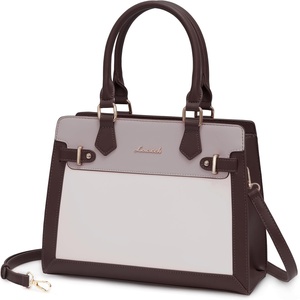 image:imageLOVEVOOK Purses and Handbags for Women Tote Shoulder Bag Satchel Purse and PU Leather Top Handle for ladiesCoffeelight Purplepinkish Whites