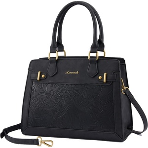 image:imageLOVEVOOK Purses and Handbags for Women Tote Shoulder Bag Satchel Purse and PU Leather Top Handle for ladiesRetro Embossed Black