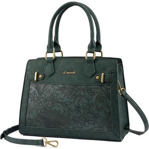 image:imageLOVEVOOK Purses and Handbags for Women Tote Shoulder Bag Satchel Purse and PU Leather Top Handle for ladiesRetro Embossed Green