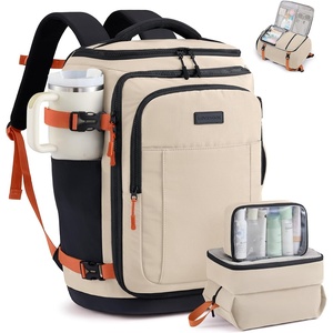 image:imageLOVEVOOK Travel Backpack for Women amp Men 25L Airline Approved Personal Item Carry On Backpack Lightweight with 2 Packing Cubes Waterproof Daypack for Work Gym amp Weekend Travel Slate GreenBlackBeigeblackorange