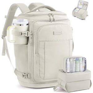 image:imageLOVEVOOK Travel Backpack for Women amp Men 25L Airline Approved Personal Item Carry On Backpack Lightweight with 2 Packing Cubes Waterproof Daypack for Work Gym amp Weekend Travel Slate GreenBlackBeige Gray