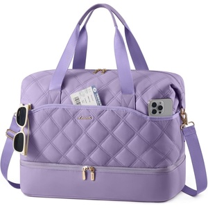 image:imageLOVEVOOK Travel Carry On Bag for Women Lightweight Weekender Bags with Shoe Compartment Wet Pocket Hospital Overnight Bags for Women Labor Delivery Personal Item Duffle Bag for Gym SportViolet