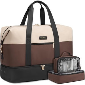 image:imageLOVEVOOK Travel Duffle Bag for Women Large3 Pcs Khakicoffeblack