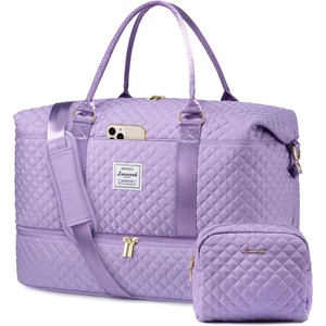 image:imageLOVEVOOK Travel Duffle BagWeekender Bags for Women with Shoe CompartmentCarry on Overnight Bag with Toiletry BagGym Duffel Bag with Wet Pocket Hospital Bags for Labor and DeliveryPurpleL
