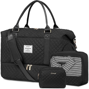 image:imageLOVEVOOK Travel Duffle BagWeekender Bags for Women with Shoe CompartmentCarry on Overnight Bag with Toiletry BagGym Duffel Bag with Wet Pocket Hospital Bags for Labor and DeliveryBlackb3pc