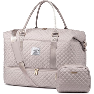 image:imageLOVEVOOK Travel Duffle BagWeekender Bags for Women with Shoe CompartmentCarry on Overnight Bag with Toiletry BagGym Duffel Bag with Wet Pocket Hospital Bags for Labor and DeliveryAntiquewhiteL