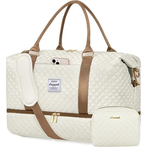 image:imageLOVEVOOK Travel Duffle BagWeekender Bags for Women with Shoe CompartmentCarry on Overnight Bag with Toiletry BagGym Duffel Bag with Wet Pocket Hospital Bags for Labor and DeliveryBeigeBrownL