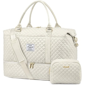 image:imageLOVEVOOK Travel Duffle BagWeekender Bags for Women with Shoe CompartmentCarry on Overnight Bag with Toiletry BagGym Duffel Bag with Wet Pocket Hospital Bags for Labor and DeliveryBeige