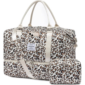 image:imageLOVEVOOK Travel Duffle BagWeekender Bags for Women with Shoe CompartmentCarry on Overnight Bag with Toiletry BagGym Duffel Bag with Wet Pocket Hospital Bags for Labor and DeliveryLeopard print