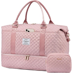 image:imageLOVEVOOK Travel Duffle BagWeekender Bags for Women with Shoe CompartmentCarry on Overnight Bag with Toiletry BagGym Duffel Bag with Wet Pocket Hospital Bags for Labor and DeliveryPinkL