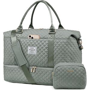 image:imageLOVEVOOK Travel Duffle BagWeekender Bags for Women with Shoe CompartmentCarry on Overnight Bag with Toiletry BagGym Duffel Bag with Wet Pocket Hospital Bags for Labor and DeliveryDark Gray Greend