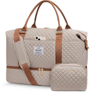 image:imageLOVEVOOK Travel Duffle BagWeekender Bags for Women with Shoe CompartmentCarry on Overnight Bag with Toiletry BagGym Duffel Bag with Wet Pocket Hospital Bags for Labor and DeliveryDark ApricotBrown