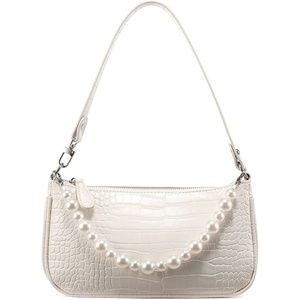image:imageLoiral Small Purse for Women Retro Classic Tote HandBag Shoulder Bags Clutch Purse3 Whitepearl Chain
