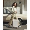 image:imageLOVEVOOK Carry On Luggage 22x14x9 Airline Approved Expandable Hard Shell Suitcase with Spinner Wheels USB Charging Port amp Front Pocket PC Hardside Rolling Luggage with TSA Lock for TravelBeigePinkGrey