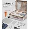 image:imageLOVEVOOK Carry On Luggage 22x14x9 Airline Approved Expandable Hard Shell Suitcase with Spinner Wheels USB Charging Port amp Front Pocket PC Hardside Rolling Luggage with TSA Lock for TravelBeigeWhiteKhaki