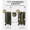 image:imageLOVEVOOK Carry On Luggage 22x14x9 Airline Approved Expandable Hard Shell Suitcase with Spinner Wheels USB Charging Port amp Front Pocket PC Hardside Rolling Luggage with TSA Lock for TravelBeigeBlackGreen
